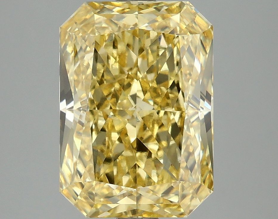 Lab-Grown Radiant Diamond - 4.09 Carats, Fancy Vivid Yellow Color, VVS2 Clarity - Certified by IGI - Report Number: LG669402902
