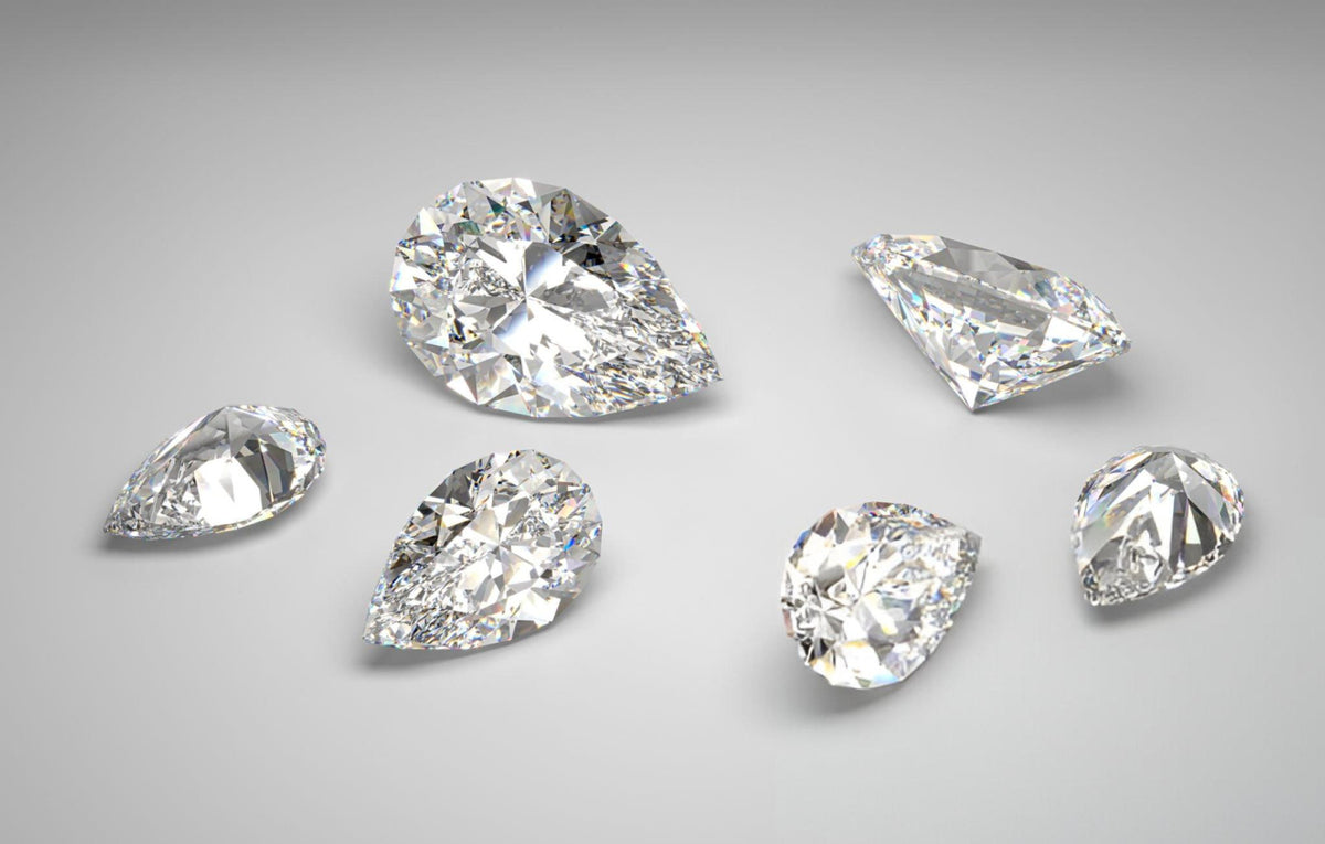 Im Labor gezüchteter loser Diamant im Birnenschliff | 3x2/4x2,5/4x3/5x3 MM | Farbe DE | Reinheit VVS-VS1