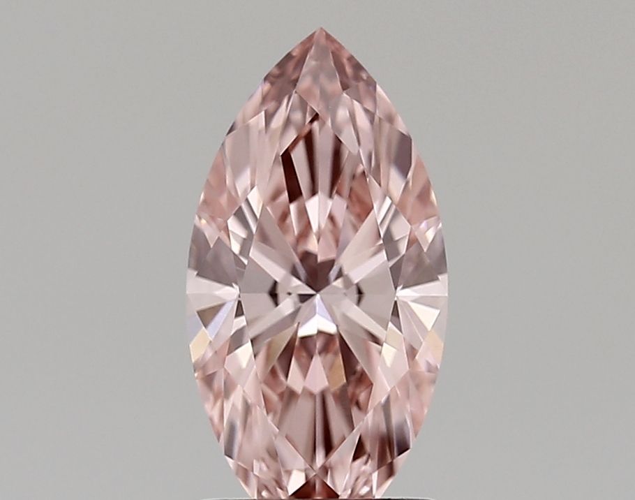 Lab-Grown Marquise Diamond - 1.24 Carats, Fancy Vivid Pink Color, VVS1 Clarity - Certified by IGI - Report Number: LG607316072