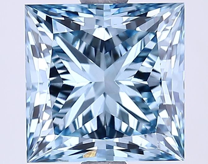 Lab-Grown Princess Diamond - 2.62 Carats, Fancy Vivid Blue Color, VS1 Clarity - Certified by IGI - Report Number: LG629491437