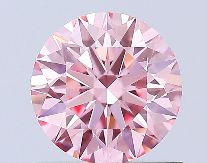 Lab-Grown Round Diamond - 0.8 Carats, Fancy Vivid Pink Color, VS1 Clarity - Certified by IGI - Report Number: LG650413738