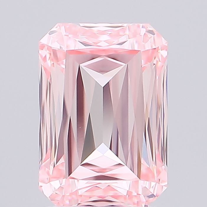 Lab-Grown Radiant Diamond - 3.0 Carats, Fancy Intense Pink Color, VVS2 Clarity - Certified by IGI - Report Number: LG687572473