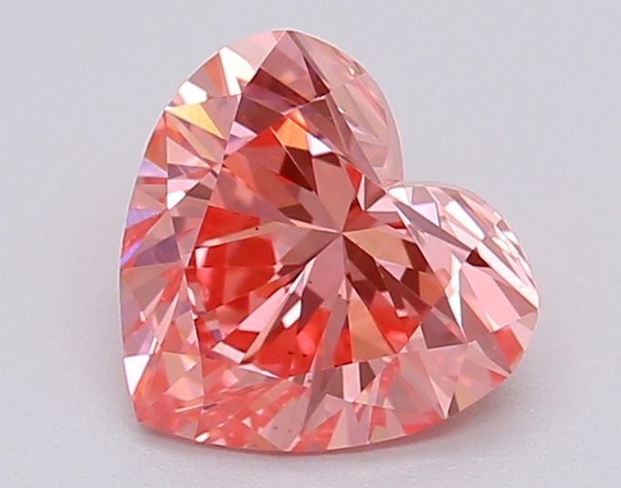 Lab-Grown Heart Diamond - 1.01 Carats, Fancy Vivid Pink Color, VS2 Clarity - Certified by IGI - Report Number: LG615367024