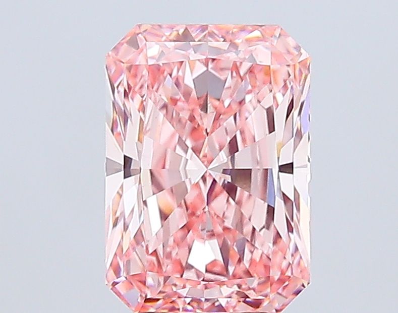 Lab-Grown Radiant Diamond - 6.02 Carats, Fancy Vivid Pink Color, VS1 Clarity - Certified by IGI - Report Number: LG683584240