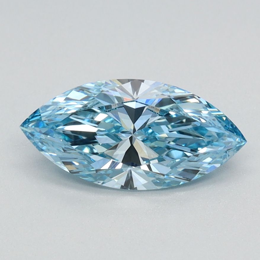 Lab-Grown Marquise Diamond - 0.78 Carats, Fancy Vivid Blue Color, VS1 Clarity - Certified by IGI - Report Number: LG626424725