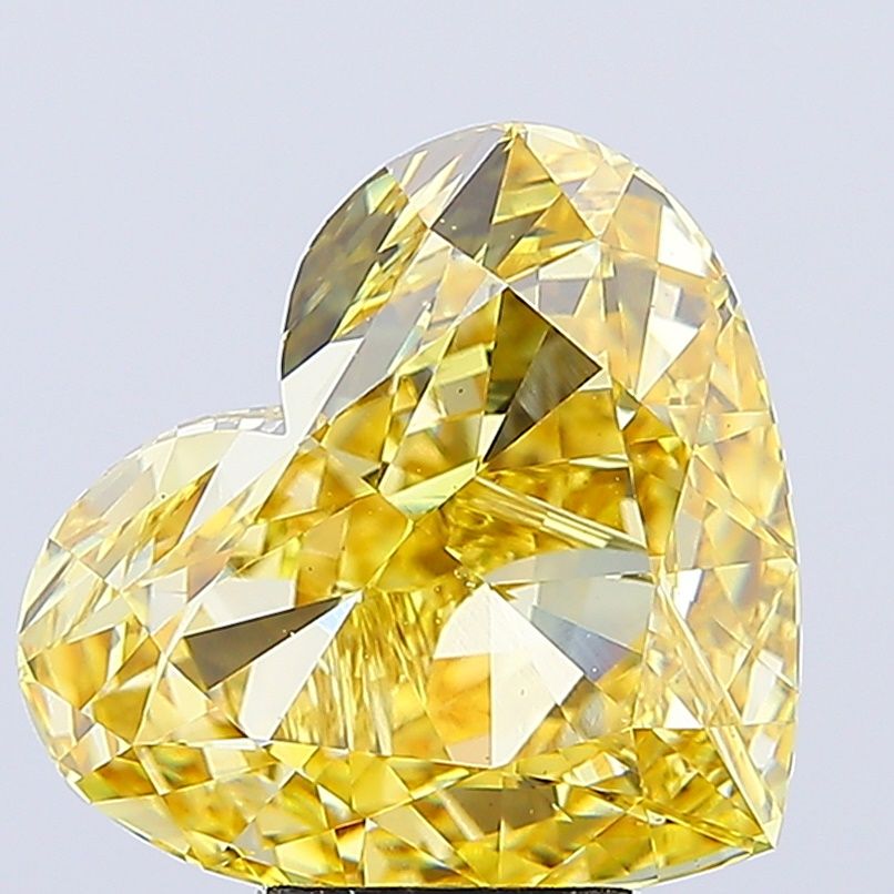 Lab-Grown Heart Diamond - 8.03 Carats, Fancy Vivid Yellow Color, VS1 Clarity - Certified by IGI - Report Number: LG674518087