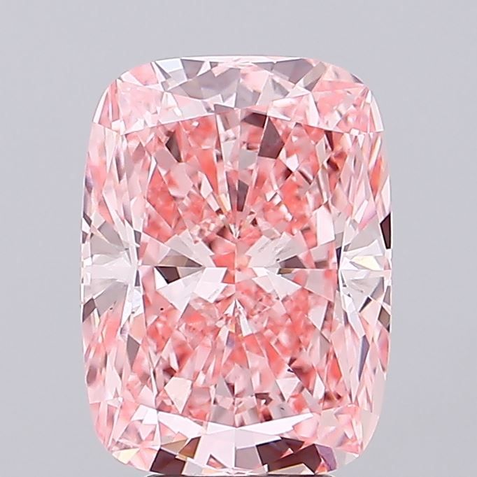 Lab-Grown Cushion Diamond - 6.02 Carats, Fancy Vivid Pink Color, VS2 Clarity - Certified by IGI - Report Number: LG683568199