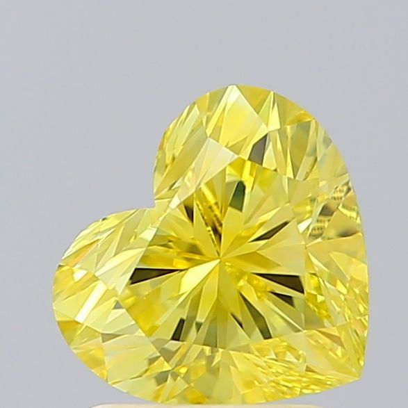 Lab-Grown Heart Diamond - 1.51 Carats, Fancy Vivid Yellow Color, VVS2 Clarity - Certified by IGI - Report Number: LG608365166
