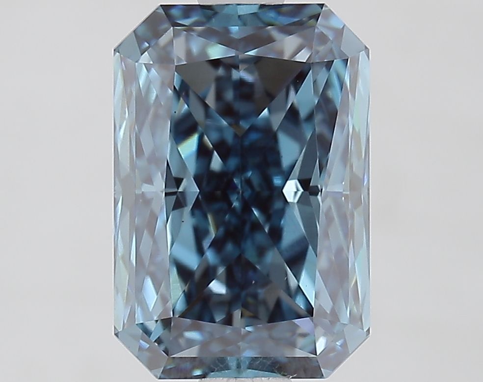 Lab-Grown Radiant Diamond - 2.0 Carats, Fancy Vivid Blue Color, VS1 Clarity - Certified by IGI - Report Number: LG675505670