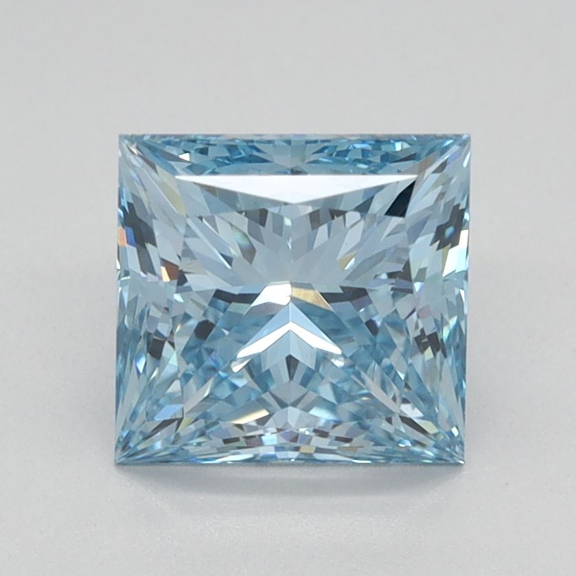 Lab-Grown Princess Diamond - 1.53 Carats, Fancy Vivid Blue Color, VS1 Clarity - Certified by IGI - Report Number: LG584357962