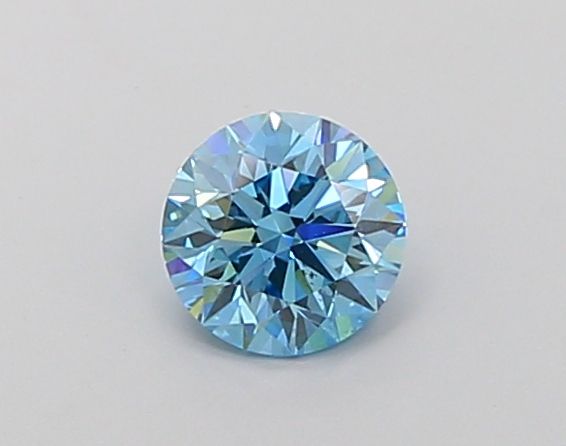 Lab-Grown Round Diamond - 0.75 Carats, Fancy Vivid Blue Color, VS2 Clarity - Certified by IGI - Report Number: LG677505786