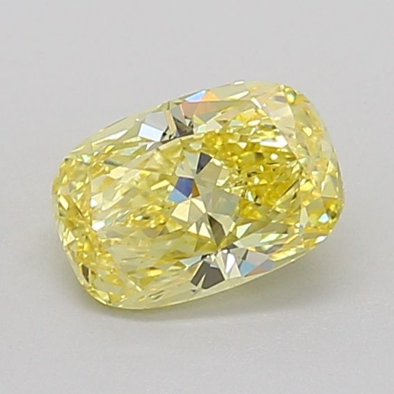Lab-Grown Cushion Diamond - 1.01 Carats, Fancy Intense Yellow Color, VS1 Clarity - Certified by IGI - Report Number: LG669463361