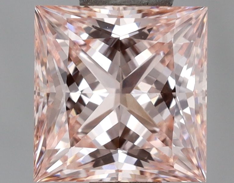 Lab-Grown Princess Diamond - 1.02 Carats, Fancy Intense Pink Color, VVS2 Clarity - Certified by IGI - Report Number: LG671439636