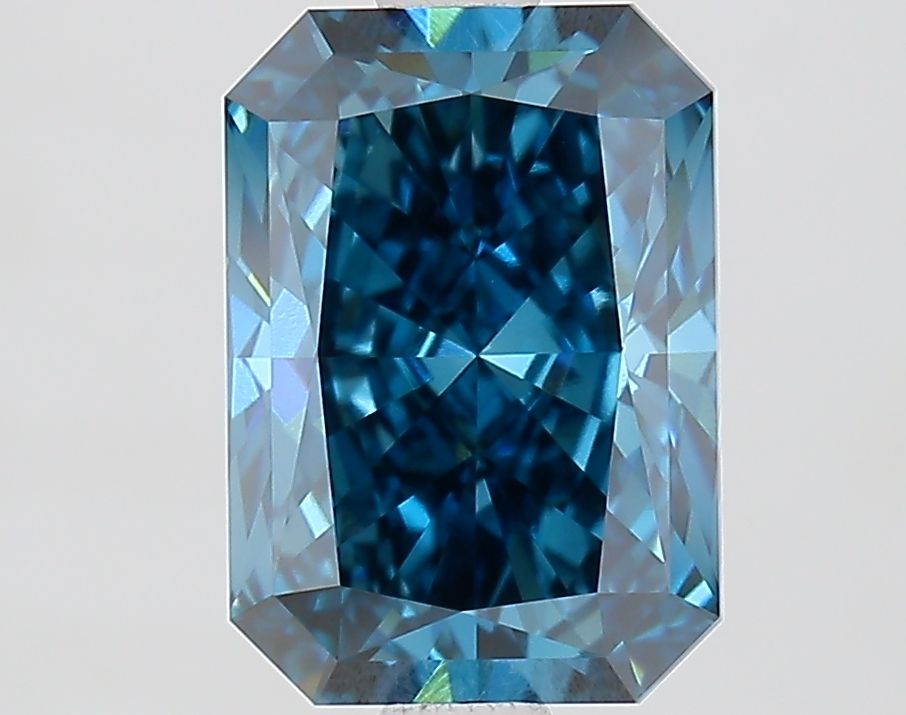 Lab-Grown Radiant Diamond - 2.03 Carats, Fancy Vivid Blue Color, VVS2 Clarity - Certified by IGI - Report Number: LG691572816