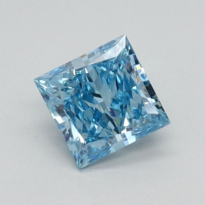 Lab-Grown Princess Diamond - 0.48 Carats, Fancy Vivid Blue Color, VS1 Clarity - Certified by IGI - Report Number: LG584356905