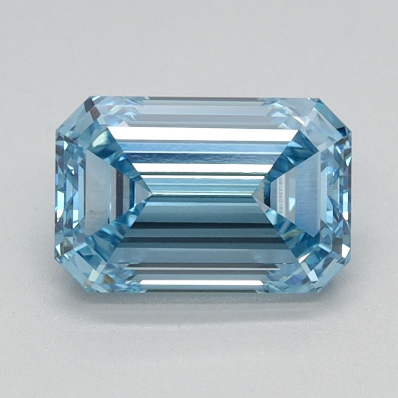 Lab-Grown Emerald Diamond - 1.1 Carats, Fancy Intense Blue Color, VVS2 Clarity - Certified by IGI - Report Number: LG613350762