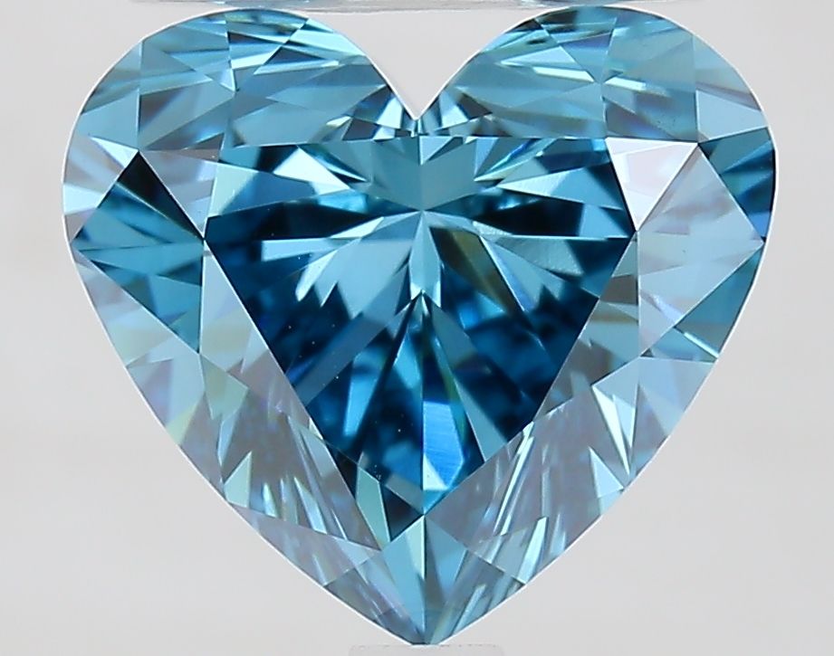 Lab-Grown Heart Diamond - 2.55 Carats, Fancy Vivid Blue Color, VS1 Clarity - Certified by IGI - Report Number: LG681516407