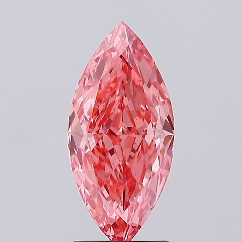 Lab-Grown Marquise Diamond - 2.01 Carats, Fancy Vivid Pink Color, VS2 Clarity - Certified by IGI - Report Number: LG647466671