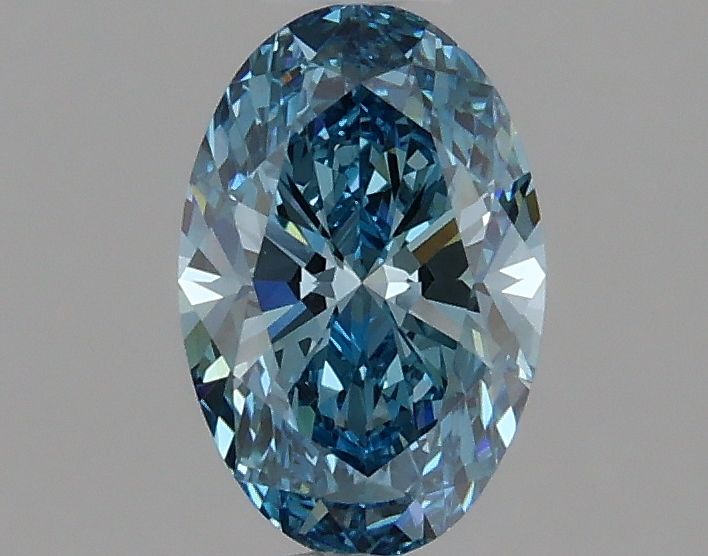 Lab-Grown Oval Diamond - 0.97 Carats, Fancy Vivid Blue Color, VVS2 Clarity - Certified by IGI - Report Number: LG625409906
