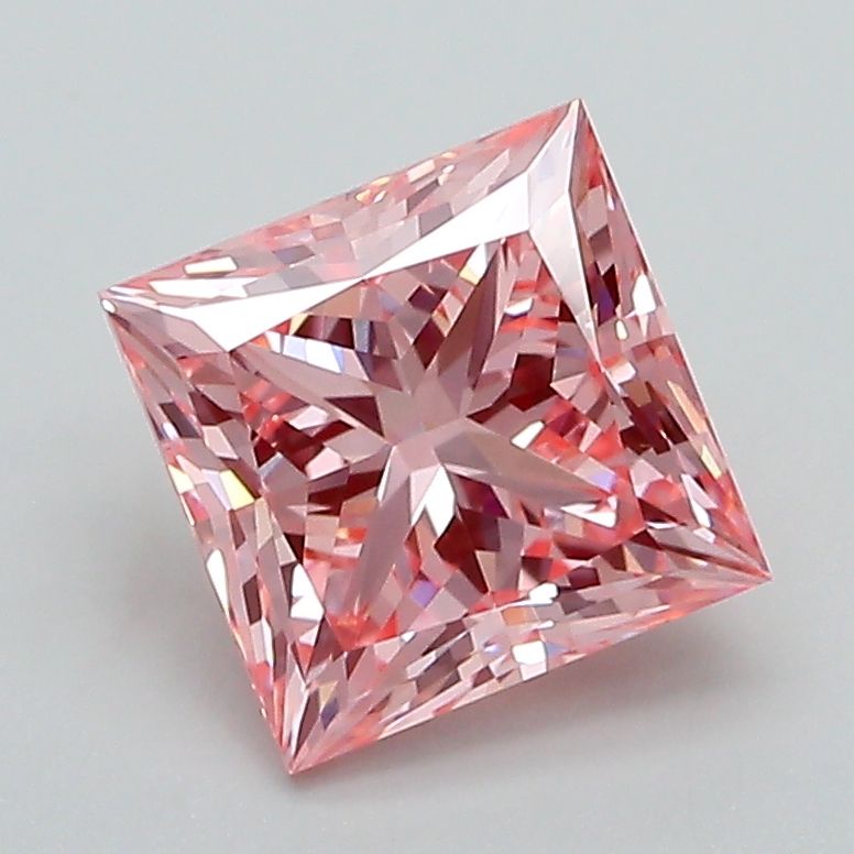 Lab-Grown Princess Diamond - 2.02 Carats, Fancy Vivid Pink Color, VVS2 Clarity - Certified by IGI - Report Number: LG623433396