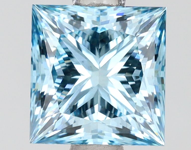 Lab-Grown Princess Diamond - 1.52 Carats, Fancy Vivid Blue Color, VS2 Clarity - Certified by IGI - Report Number: LG618468030