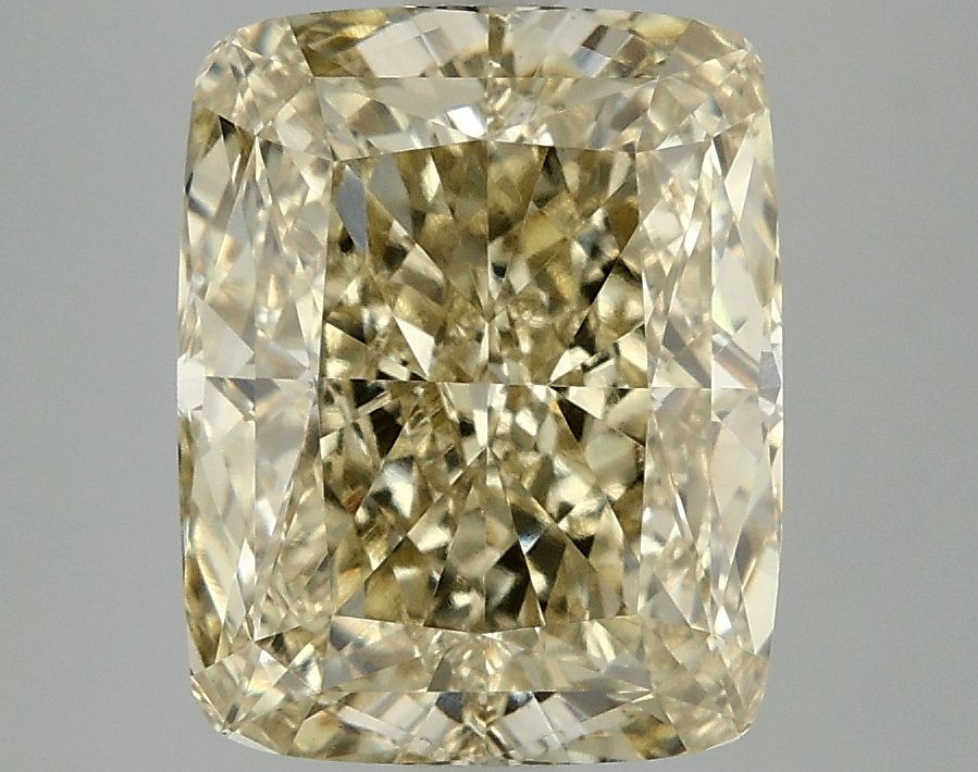 Lab-Grown Cushion Diamond - 5.01 Carats, Fancy Intense Yellow Color, VS1 Clarity - Certified by IGI - Report Number: LG675599606
