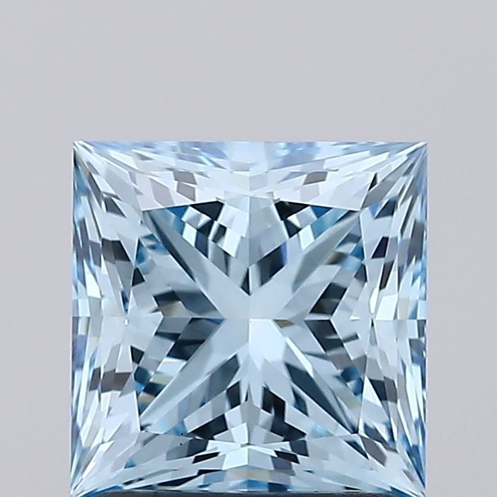 Lab-Grown Princess Diamond - 1.9 Carats, Fancy Vivid Blue Color, VS1 Clarity - Certified by IGI - Report Number: LG620417856