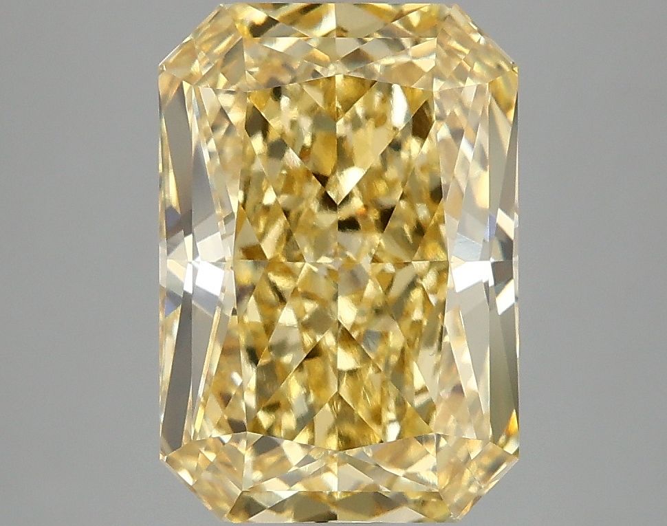 Lab-Grown Radiant Diamond - 4.04 Carats, Fancy Vivid Yellow Color, VVS2 Clarity - Certified by IGI - Report Number: LG671440742