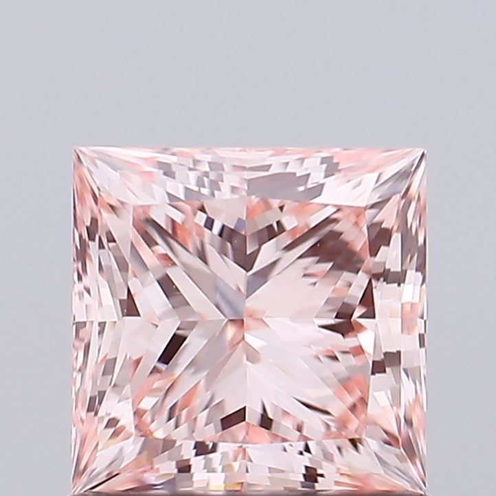 Lab-Grown Princess Diamond - 1.08 Carats, Fancy Intense Pink Color, VVS2 Clarity - Certified by IGI - Report Number: LG665401756