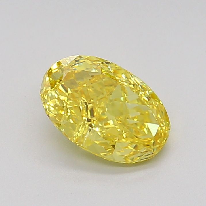 Lab-Grown Oval Diamond - 1.56 Carats, Fancy Vivid Yellow Color, VS1 Clarity - Certified by IGI - Report Number: LG688511764