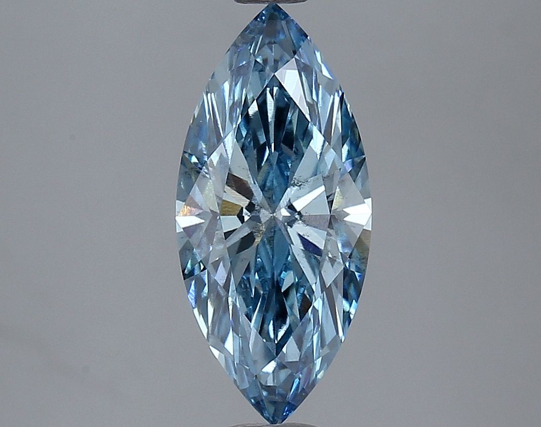 Lab-Grown Marquise Diamond - 1.99 Carats, Fancy Vivid Blue Color, SI1 Clarity - Certified by IGI - Report Number: LG627482972