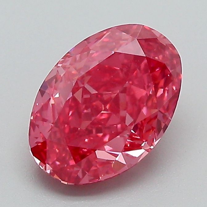 Lab-Grown Oval Diamond - 1.5 Carats, Fancy Vivid Pink Color, VVS2 Clarity - Certified by IGI - Report Number: LG662471680