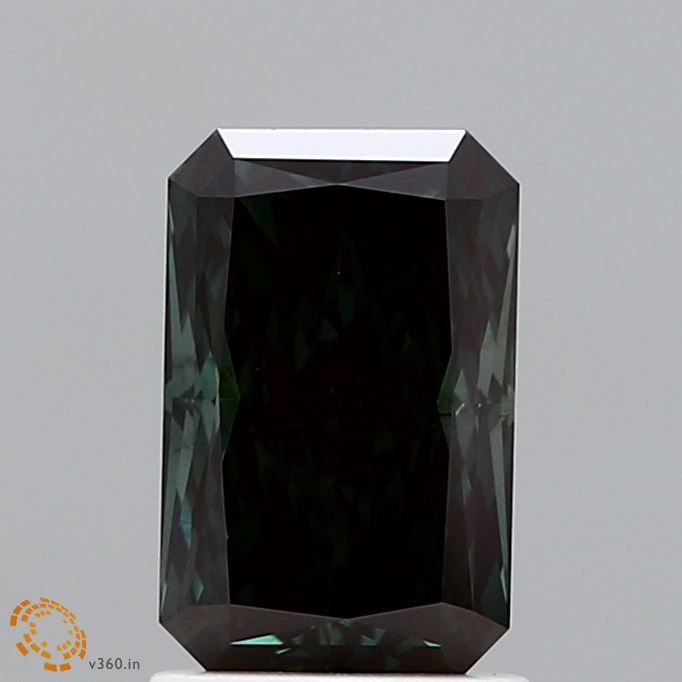 Lab-Grown Radiant Diamond - 1.55 Carats, Fancy Deep Green Color, VS2 Clarity - Certified by IGI - Report Number: LG630448178