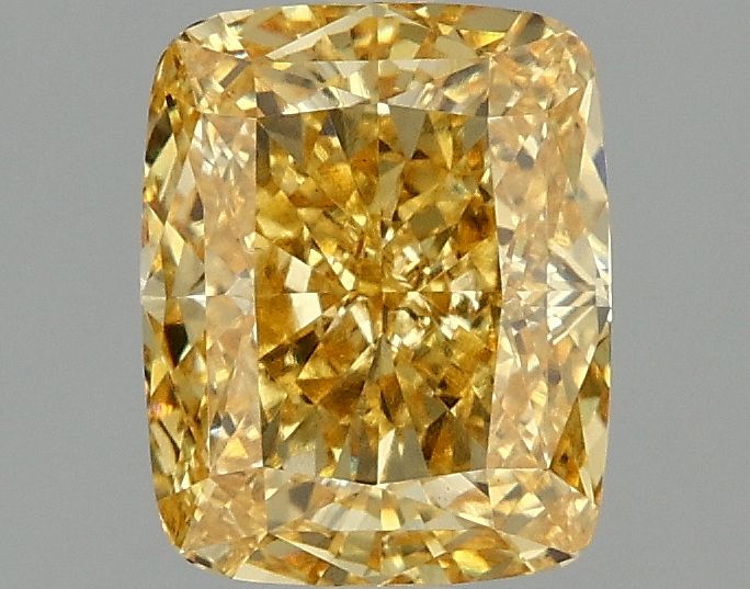 Lab-Grown Cushion Diamond - 2.08 Carats, Fancy Vivid Yellow Color, VS1 Clarity - Certified by IGI - Report Number: LG674554670