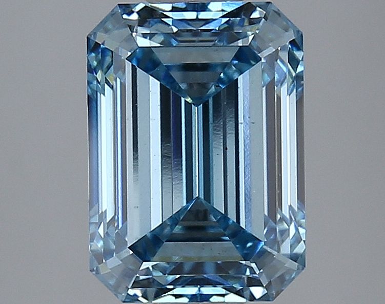 Lab-Grown Emerald Diamond - 3.07 Carats, Fancy Vivid Blue Color, VS2 Clarity - Certified by IGI - Report Number: LG629475027