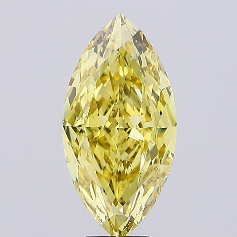Lab-Grown Marquise Diamond - 6.23 Carats, Fancy Vivid Yellow Color, VS1 Clarity - Certified by IGI - Report Number: LG659441556