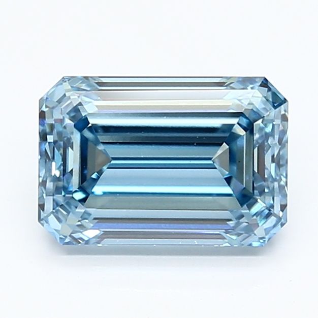 Lab-Grown Emerald Diamond - 2.01 Carats, Fancy Vivid Blue Color, VVS2 Clarity - Certified by IGI - Report Number: LG639411131