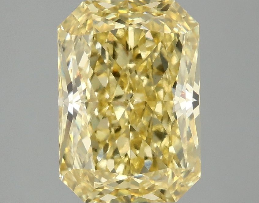 Lab-Grown Radiant Diamond - 3.01 Carats, Fancy Vivid Yellow Color, VVS2 Clarity - Certified by IGI - Report Number: LG678596893