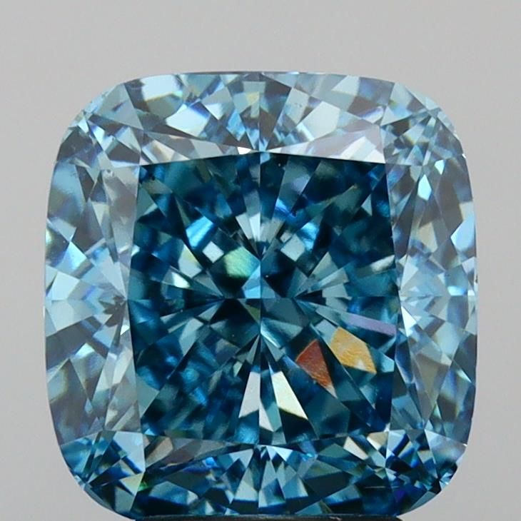 Lab-Grown Cushion Diamond - 4.52 Carats, Fancy Vivid Blue Color, VS2 Clarity - Certified by IGI - Report Number: LG663411410