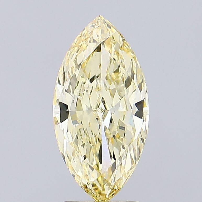 Lab-Grown Marquise Diamond - 3.01 Carats, Fancy Intense Yellow Color, VS1 Clarity - Certified by IGI - Report Number: LG654492681
