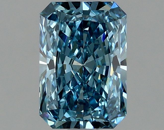 Lab-Grown Radiant Diamond - 1.09 Carats, Fancy Vivid Blue Color, VS1 Clarity - Certified by IGI - Report Number: LG634428139