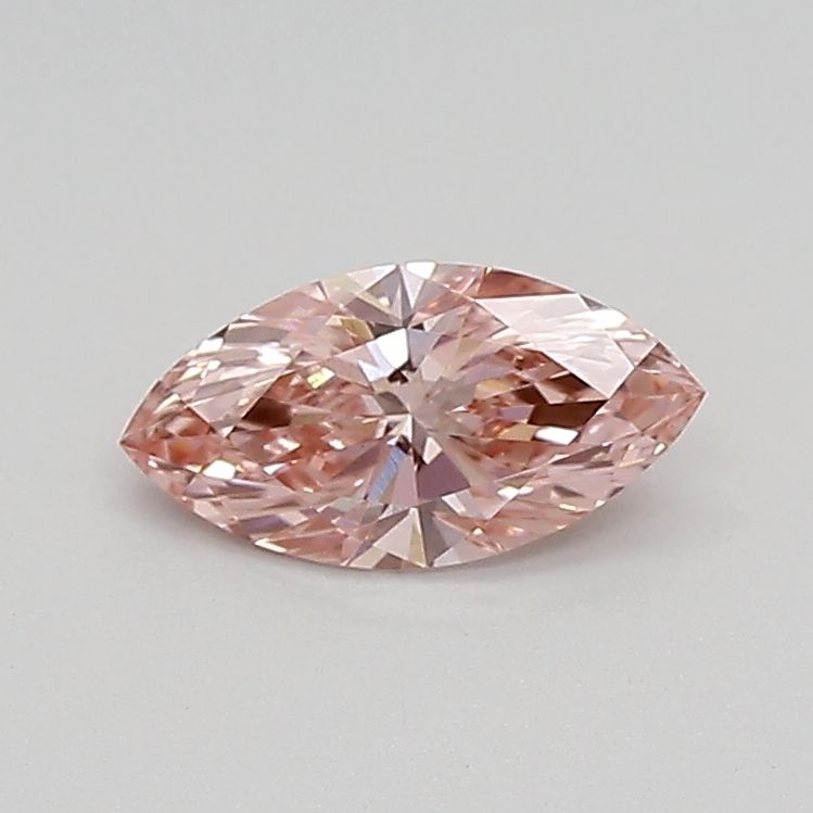 Lab-Grown Marquise Diamond - 0.43 Carats, Fancy Vivid Pink Color, VS1 Clarity - Certified by IGI - Report Number: LG683527369