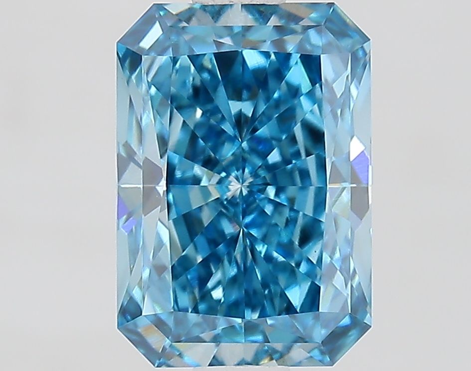 Lab-Grown Radiant Diamond - 1.54 Carats, Fancy Vivid Blue Color, VVS2 Clarity - Certified by IGI - Report Number: LG686501473