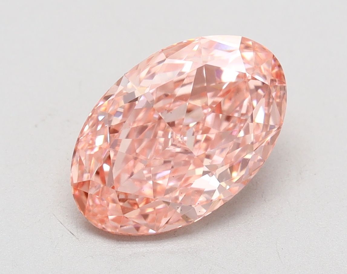 Lab-Grown Oval Diamond - 1.51 Carats, Fancy Vivid Pink Color, VS1 Clarity - Certified by IGI - Report Number: LG642426162