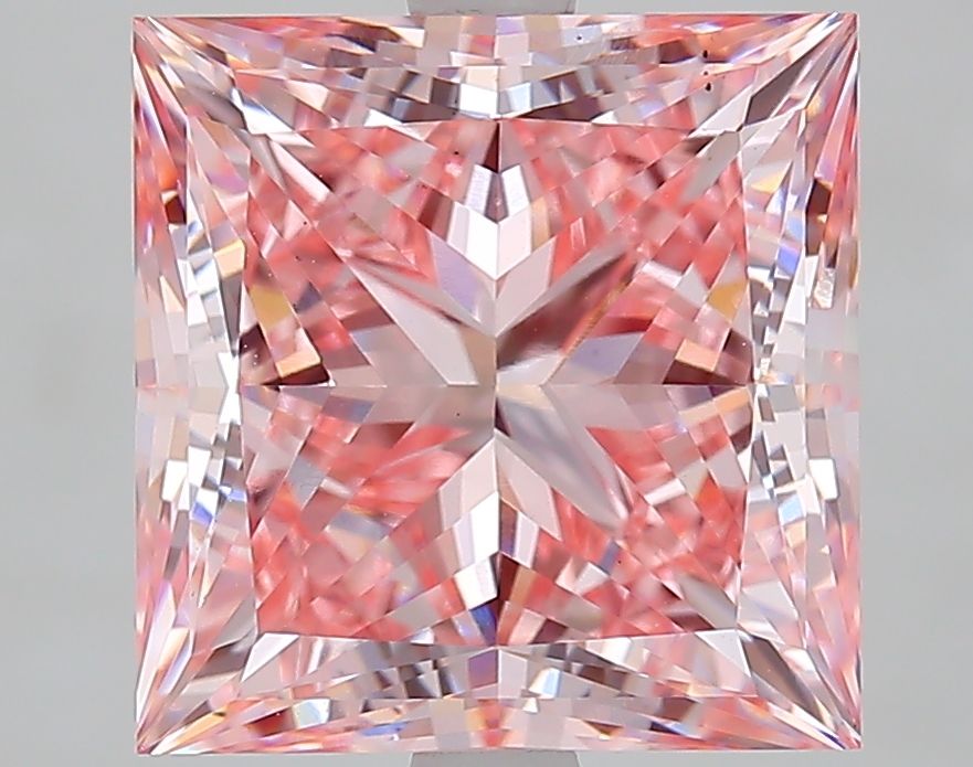 Lab-Grown Princess Diamond - 5.58 Carats, Fancy Intense Pink Color, VS1 Clarity - Certified by IGI - Report Number: 629429229