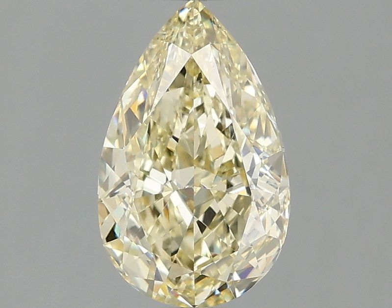 Lab-Grown Pear Diamond - 1.48 Carats, Fancy Yellow Color, VVS2 Clarity - Certified by IGI - Report Number: LG673401029