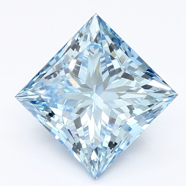 Lab-Grown Princess Diamond - 2.51 Carats, Fancy Vivid Blue Color, VVS2 Clarity - Certified by IGI - Report Number: LG629484032