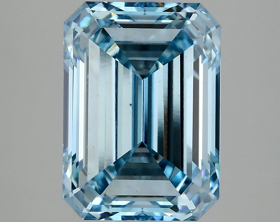 Lab-Grown Emerald Diamond - 3.96 Carats, Fancy Vivid Blue Color, VS1 Clarity - Certified by IGI - Report Number: LG634426906