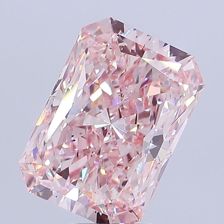 Lab-Grown Radiant Diamond - 6.57 Carats, Fancy Intense Pink Color, VS2 Clarity - Certified by IGI - Report Number: LG615365243