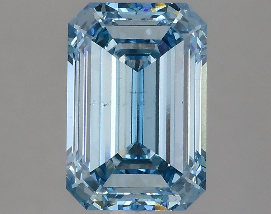 Lab-Grown Emerald Diamond - 2.97 Carats, Fancy Vivid Blue Color, VS2 Clarity - Certified by IGI - Report Number: LG633474241
